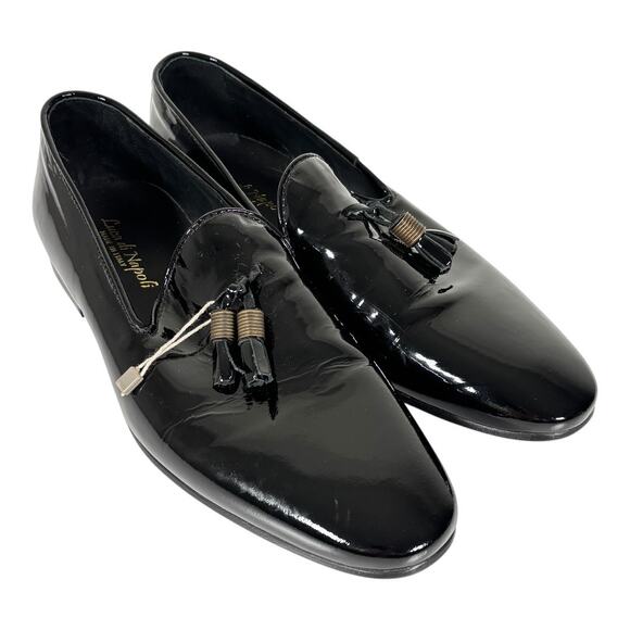 MENS LUCA DI NAPOLI MADE IN ITALY PATENT LEATHER LOAFERS SIZE EU 42 US 9 - Picture 1 of 7